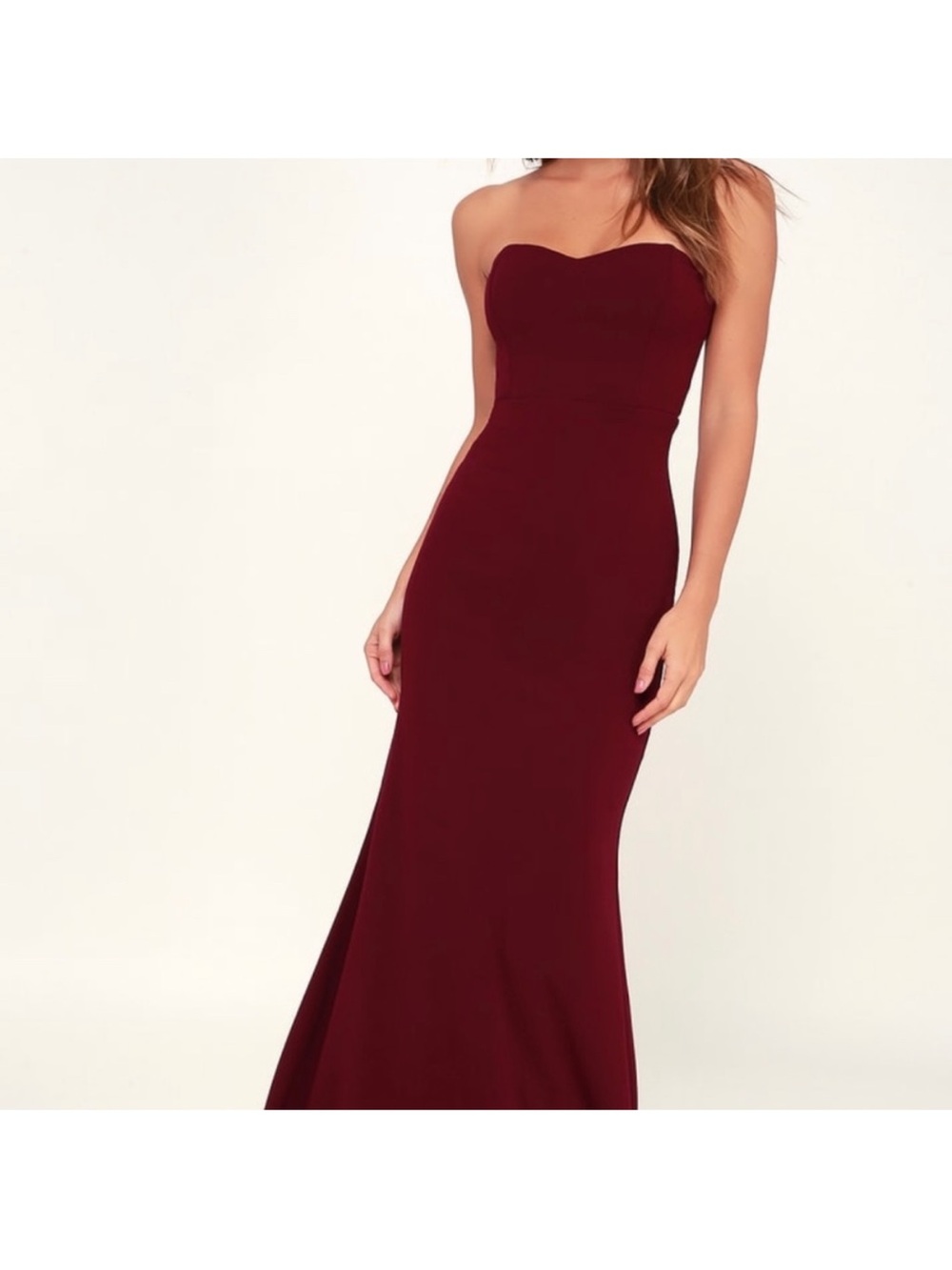 Lulu's Strapless Wine Dress